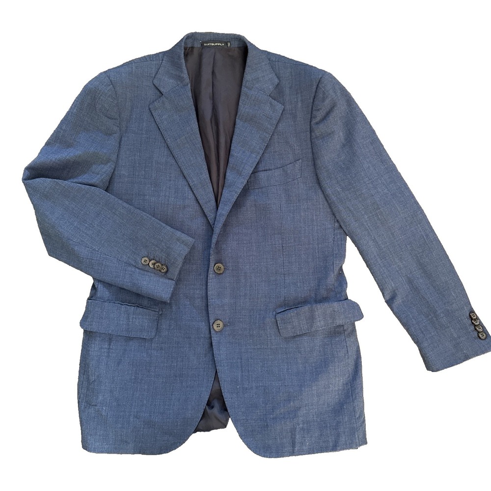 Suitsupply Lazio Sport Coat Men 44R Blue Wool Angelico Blazer Slim